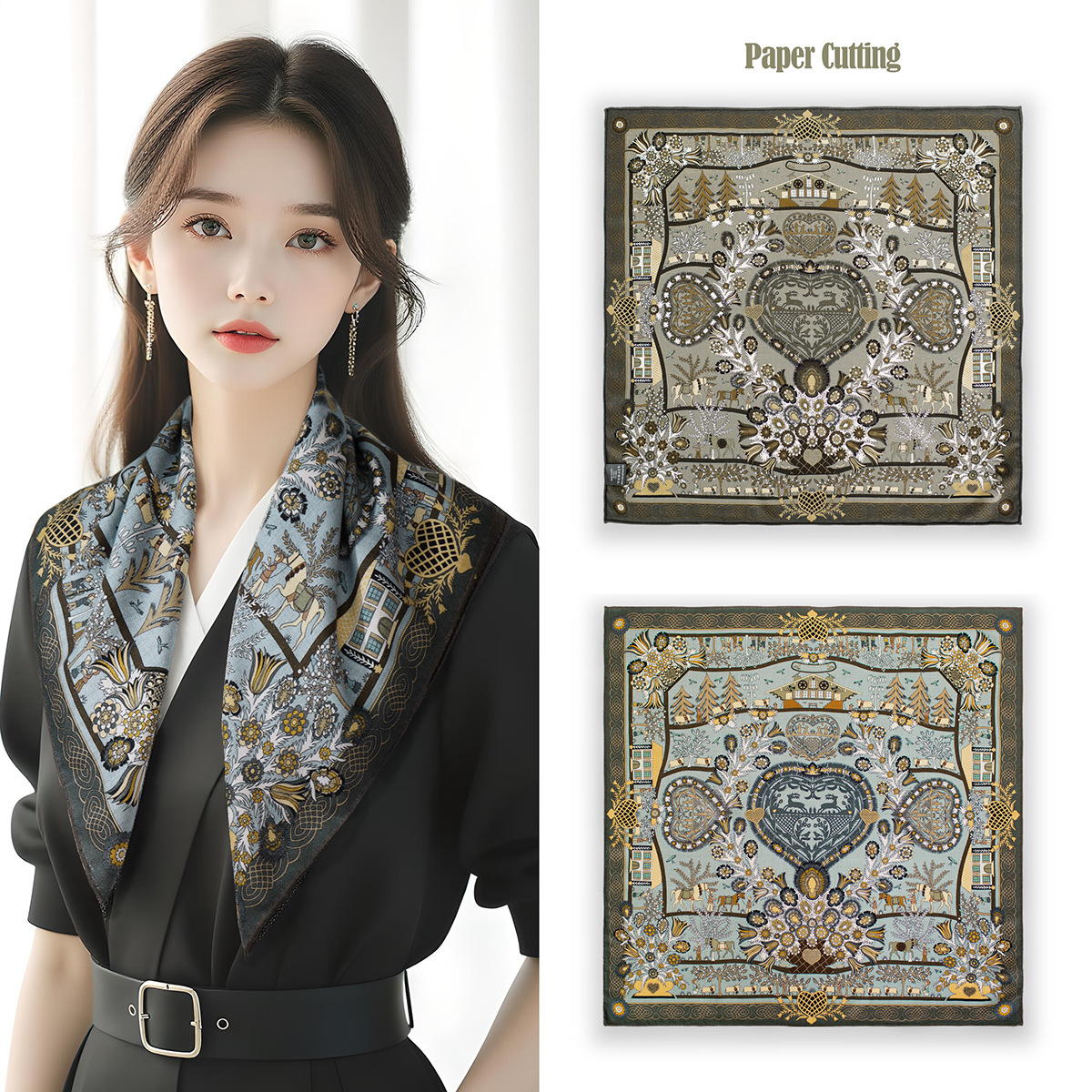 剪纸桑蚕丝女冬季丝搏兰特