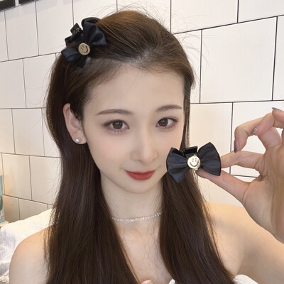 黑色发夹小抓夹缎面发卡
