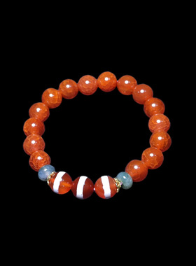 天珠手链玛瑙药师天珠女