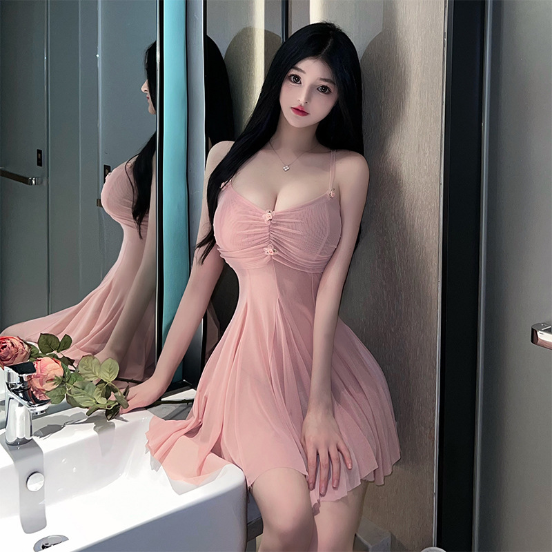 性感魅力内衣女诱惑舒适小胸吊带睡衣纯欲睡裙套装