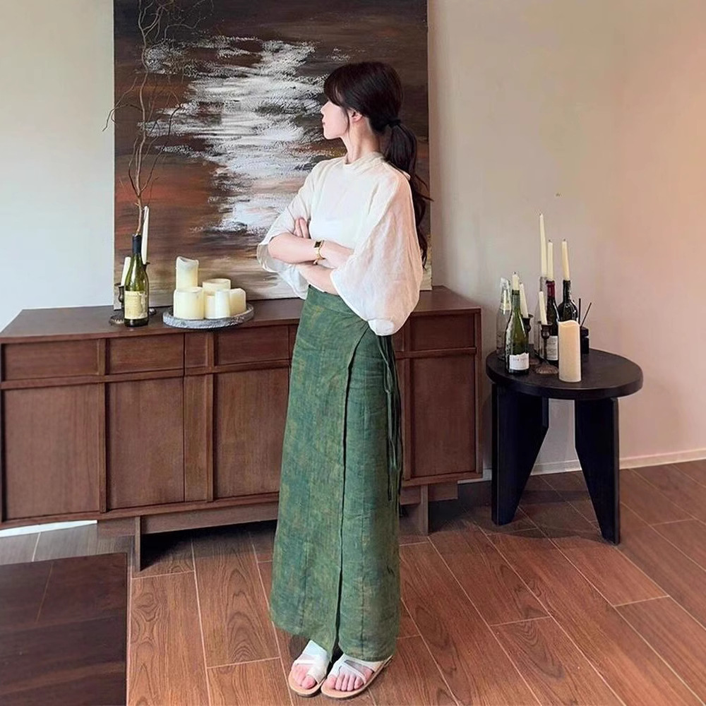 复古新中式禅意两件套2025春夏新款气质上衣腰改良半身裙套装女