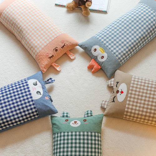 儿童水洗棉纯棉学生颈椎枕荞麦壳