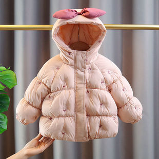 外套爆款 m335新款 冬装 加绒女童加厚棉袄冬天时尚 棉服 韩版