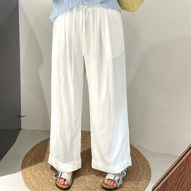 乃粒大码女装直筒裤松紧腰休闲裤春夏胖mm百搭慵懒宽松长裤NK1153