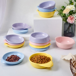 ZOO hocc彩色宠物陶瓷干粮碟猫碗零食餐盘冻干碟粮水碗狗狗食盆