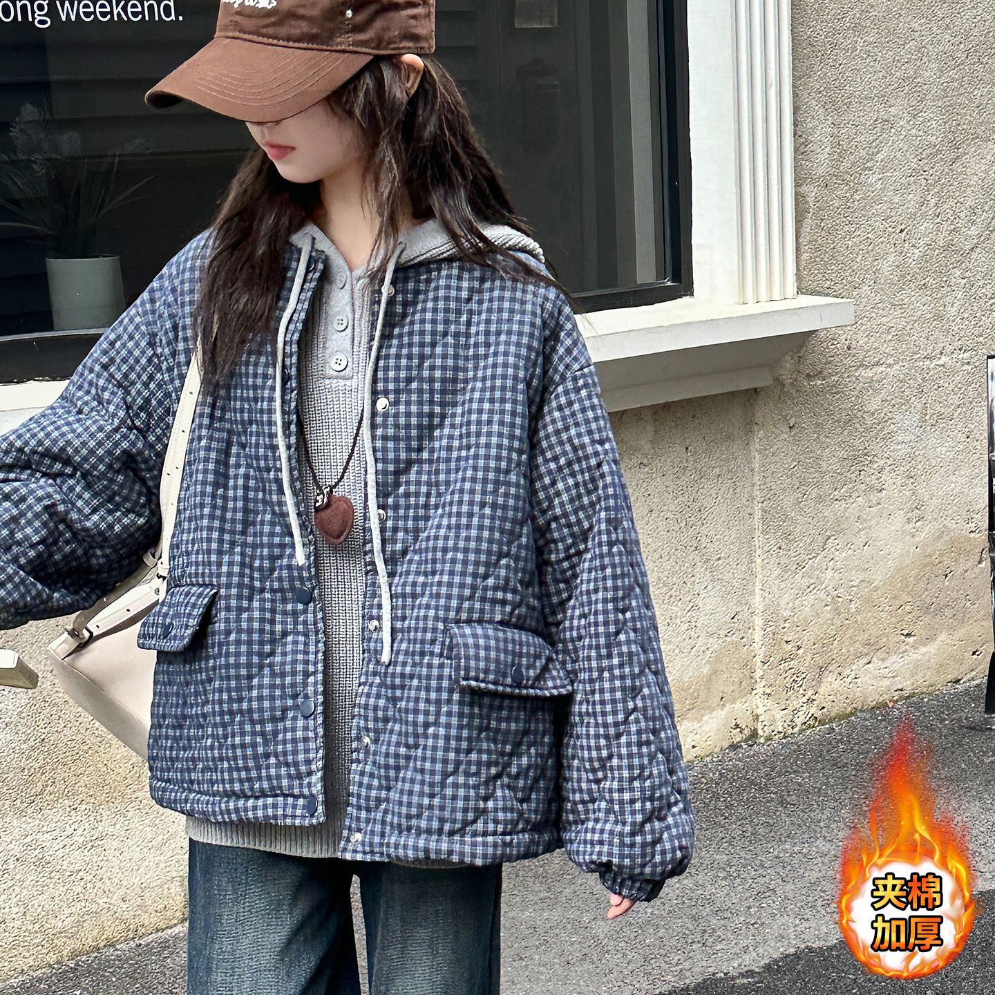 女童夹棉外套轻薄款2025年秋冬上新连帽格子棉服中大童休闲夹克衫,童装外套,祺儿童装 女童夹棉外套轻薄款2025年秋冬上新连帽格子棉服中大童休闲夹克衫,童装外套,祺儿童装