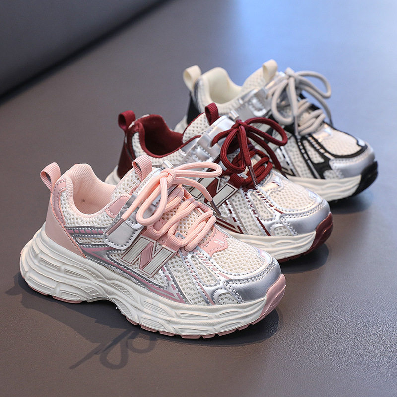 中大童春秋季新款儿童网面运动鞋男女童透气老爹鞋时尚百搭孩跑鞋