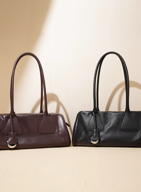 新款女式级复古包高级感斜挎包腋下手提2025法棍包包保龄球包单肩