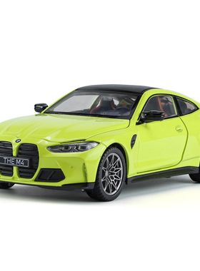 新款白绿色宝马M4G82汽车模型收藏摆件男孩子合金玩具车门可打开