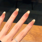 2026超火穿戴甲中长款 轻奢高级感显白美甲猫眼纯手工贴片假指甲片