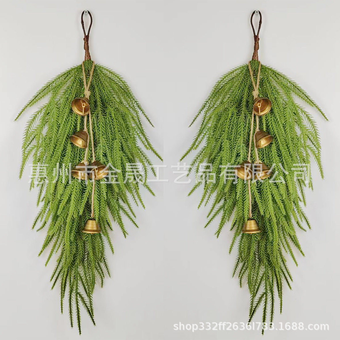 60cm诺福克松圣诞装饰品壁挂门挂美式铃铛乡村风圣诞节装扮