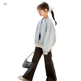 女童棒球服外套2025秋季新款儿童夹克中大童休闲上衣童装衣服秋装，童装外套，祺儿童装