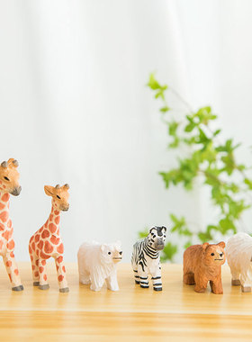 木质工艺品diy创意个性动物摆件家居客厅儿童房桌面摆设礼品