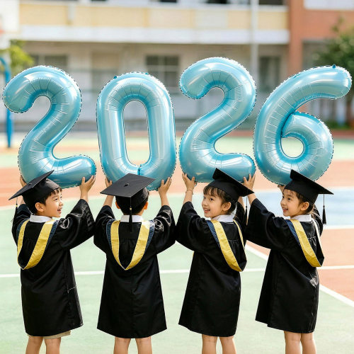 幼儿园小学毕业典礼数字气球拍照