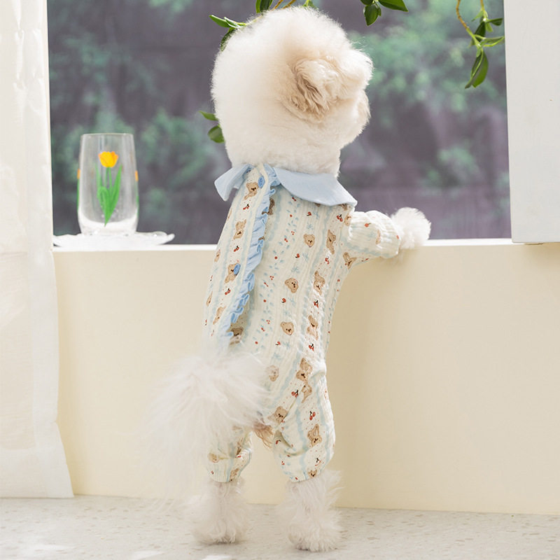 2026年春夏季新款狗狗四脚衣透气比熊小型犬纱布包肚衣宠物服饰