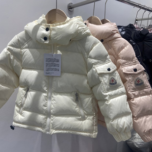 儿童羽绒服短款M家同款冬季加厚女童中大童保暖三防亮面外套潮