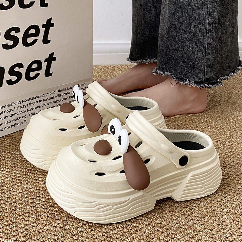 6CM狗狗洞洞鞋女卡通趣味松糕厚底夏季外穿网红包头学生凉鞋,女鞋,洞洞鞋,淘宝优惠券,粉丝福利购,淘宝优惠卷