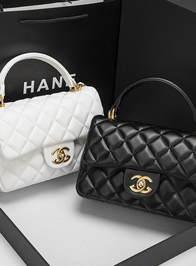 轻奢品牌新款潮真皮手提包时尚级感简约菱格链条包斜挎女包