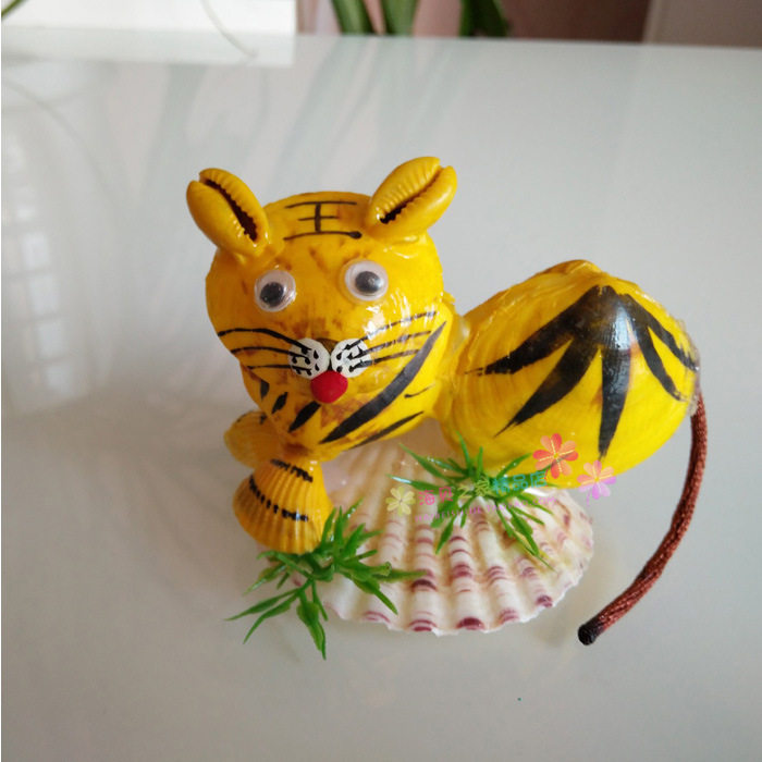 热销网红贝壳工艺品十二生肖居摆件儿童小礼物手工制作地摊热卖