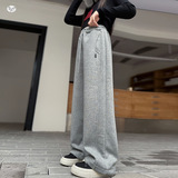 女童2025冬季新款休闲加绒加厚针织卫裤女大童户外保暖阔腿休闲裤，童装裤子，祺儿童装