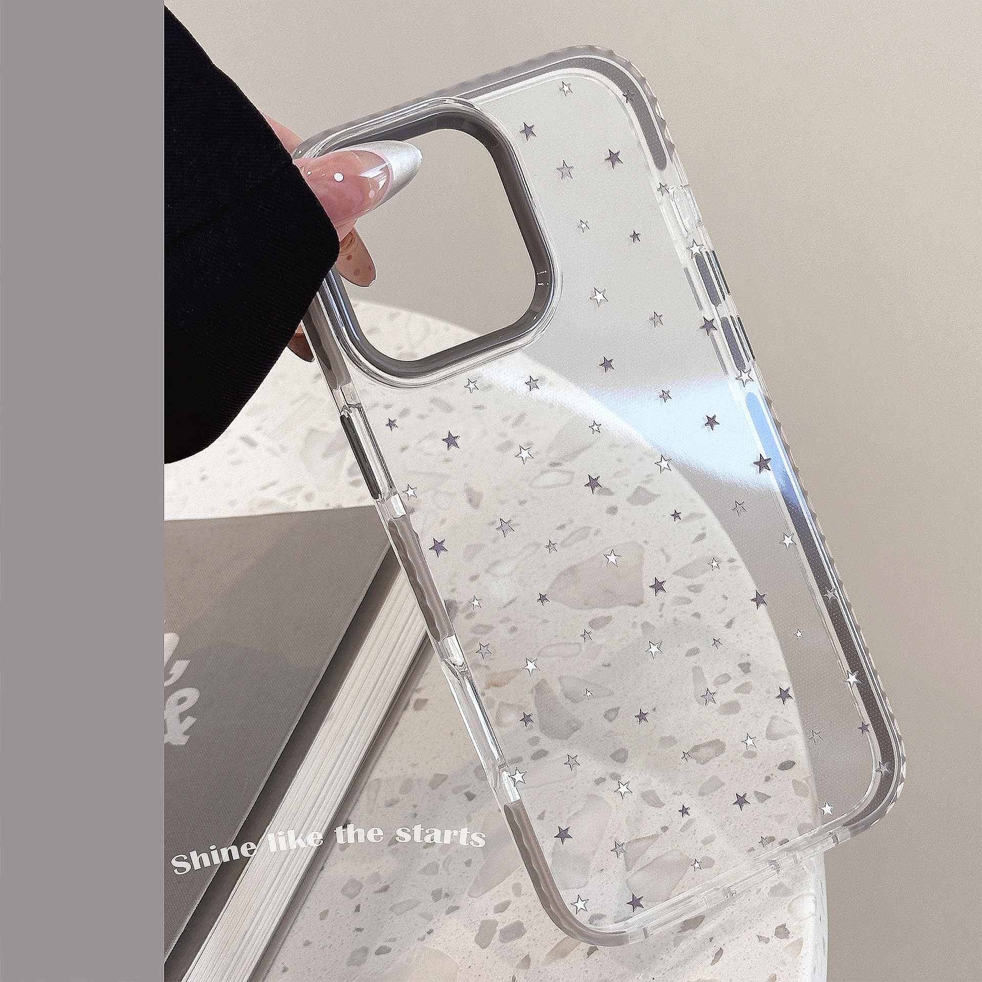 碎钻星星磁吸苹果手机壳透明全包适用iPhone17ProMax软壳16原创小众设计感防刮耐磨抗震防滑保护套裸机质感