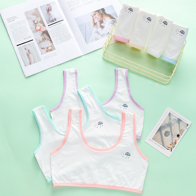 发育期纯棉背心女童内衣9-12岁纯棉少女文胸夏女孩儿童薄抹胸