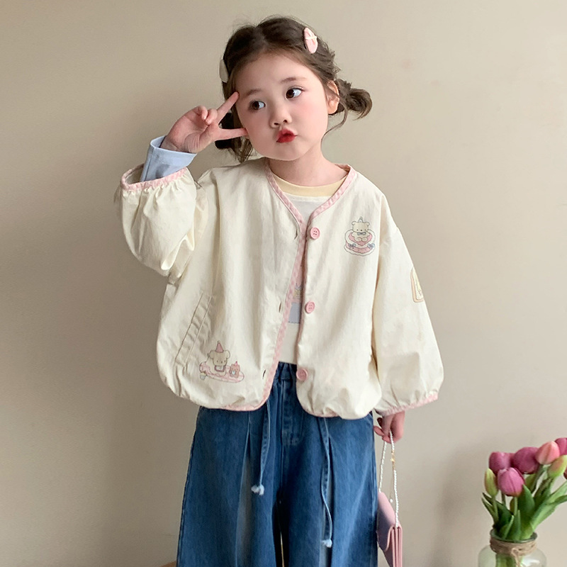 女童秋装外套洋气儿童洋气夹克小女孩秋装上衣2025新款衣服潮，童装外套，祺妙童装