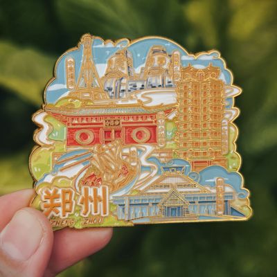 原创河南郑州金属冰箱贴创意城市旅游景点文创意磁吸性装饰纪念品