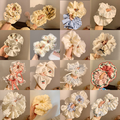 Silk Scrunchies Print Leopard Scrunchie Set Elastic 大肠发圈