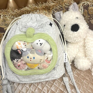 2025新款可爱双肩包学生简约风背包大容量青苹果痛包书包