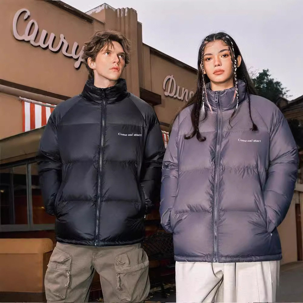 冬季立领羽绒服男女新款保暖加厚鸭绒面包服时尚潮流情侣冬装外套