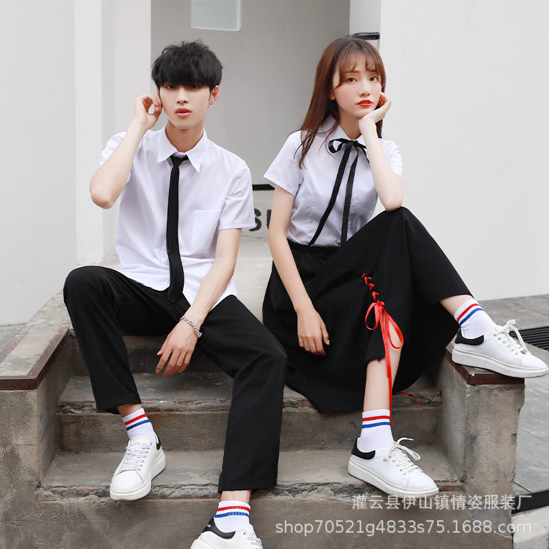 JK制服白衬衫西裤学院风男女学生长裙诗歌朗诵合唱毕业表演服套装