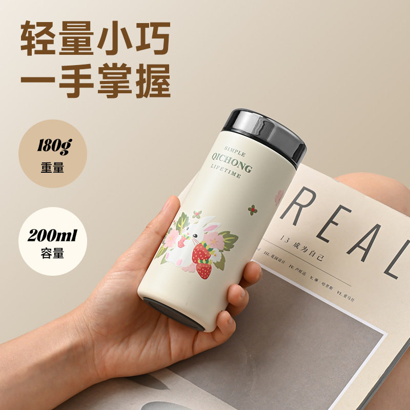 316不锈钢陶瓷内胆保温杯女2025新款高颜值便携小巧水杯ins风杯子
