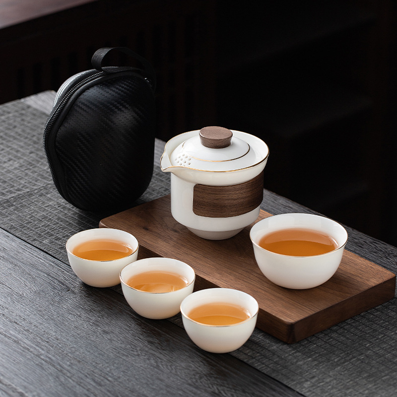 锦逸优选旅行茶具-便携式泡茶壶茶杯一壶一杯茶具旅行户外泡茶