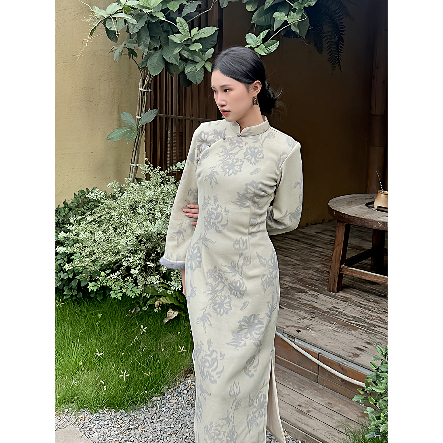 新中式【沈清秋】日常秋冬装长袖气质旗袍女新中式加绒民国风女装