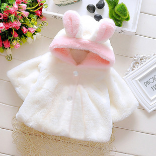girls coat winter plush thick cloak baby shawl warm children