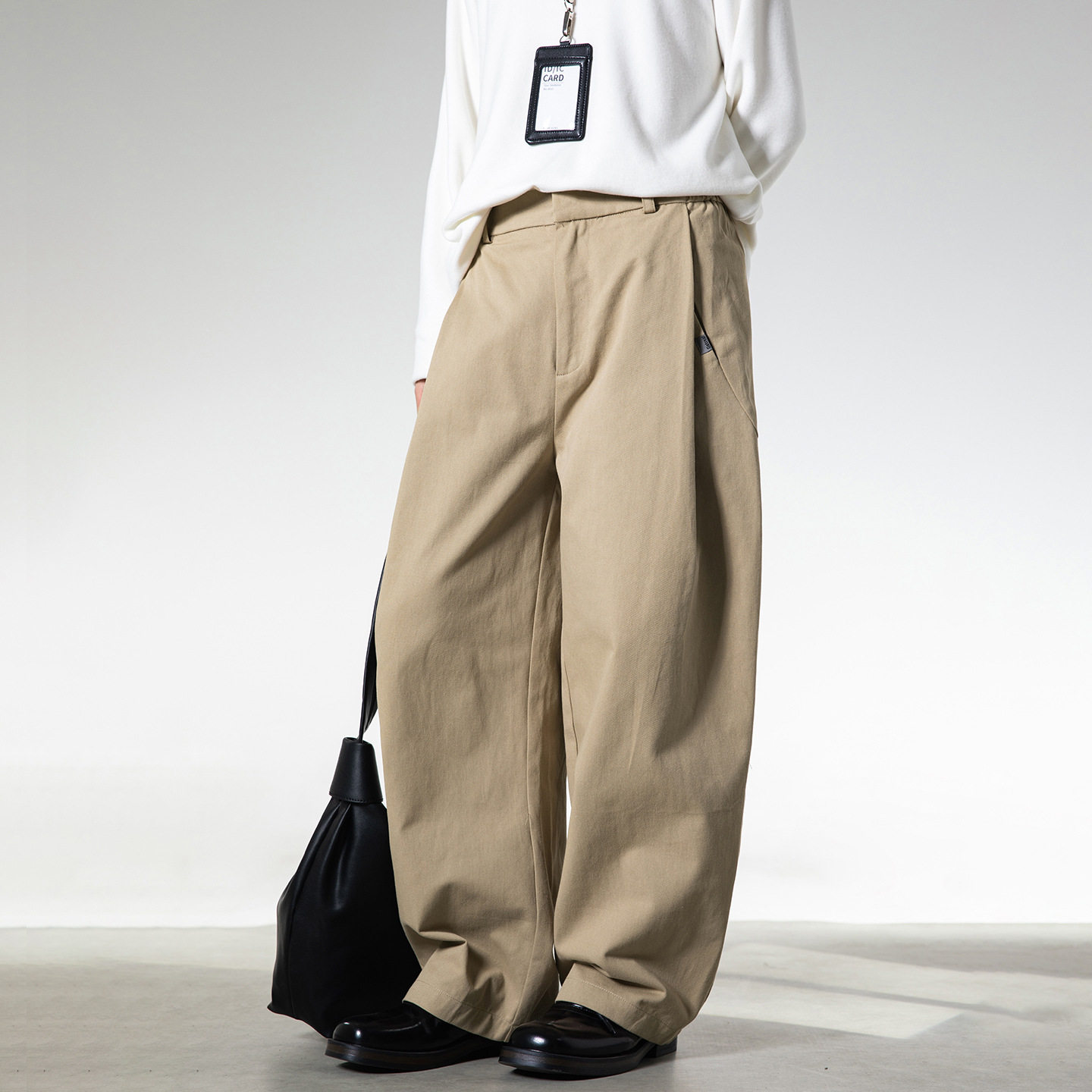 纯棉休闲裤春季新款老钱风廓形宽松潮牌直筒长裤子OK2529-P60控98，男装休闲裤，电商A362