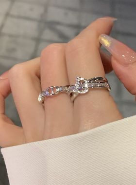 银色戒指Ｄ字母猪鼻时尚个性女