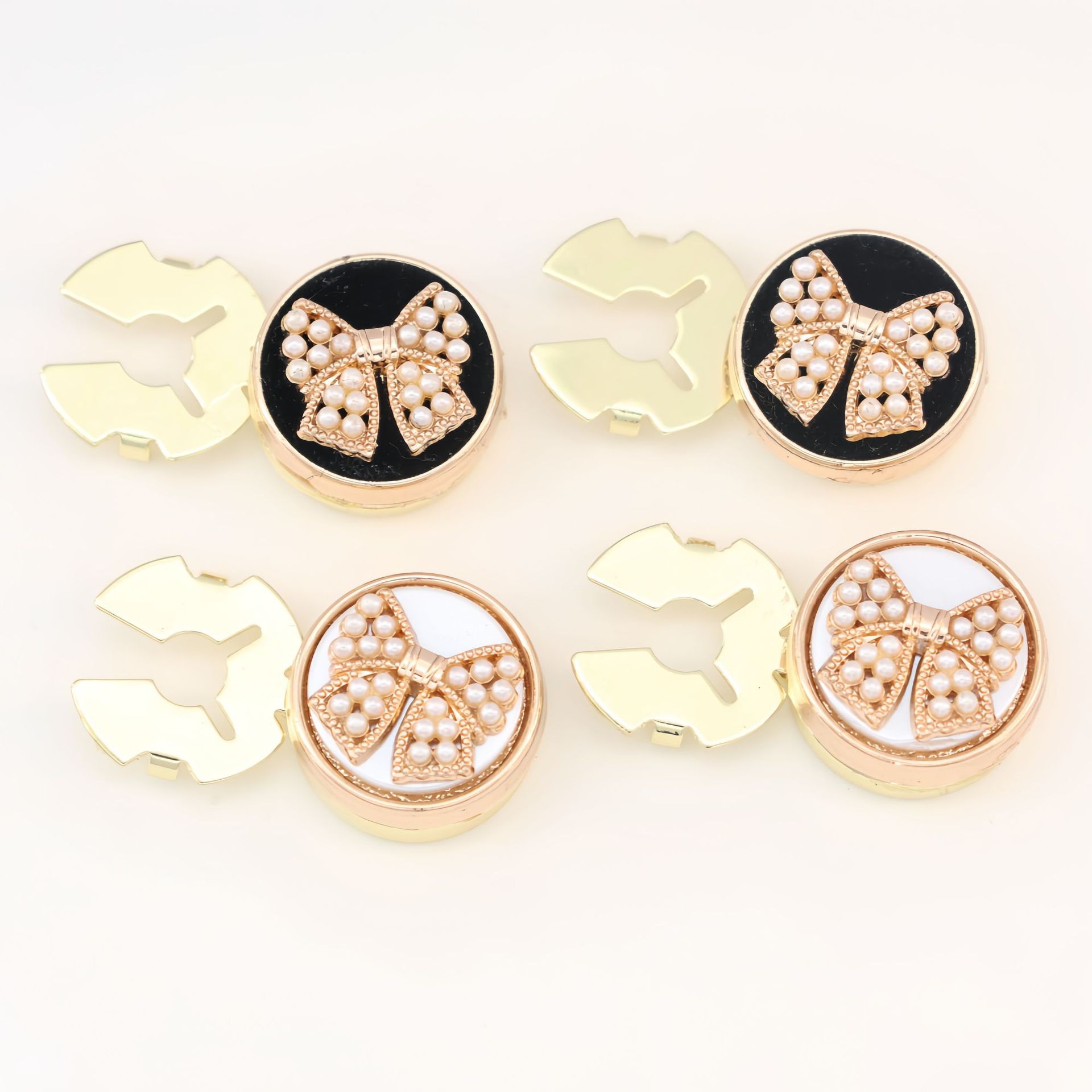 button cover珍珠蝴蝶结金属纽扣衬衫礼服装饰袖扣领扣按扣纽扣帽