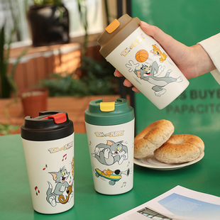 猫和老鼠联名卡通真陶瓷咖啡杯女便携随行直饮水杯车载保温杯子