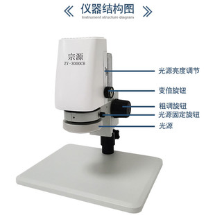 宗源ZY 新品 3000CH高端测量一体机电子显微镜 免标定高清齐焦工业