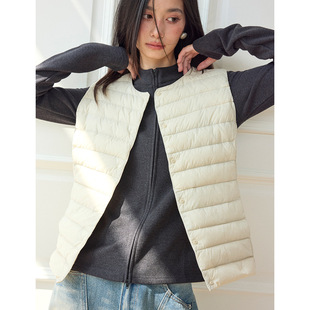 简约百搭款 基础经典 90鸭绒羽绒服马甲内胆外套 新款 翡格依2025冬季