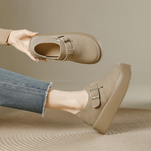 小码女鞋313233内增高博肯鞋厚底增高小个子穿一脚蹬勃肯鞋34单鞋