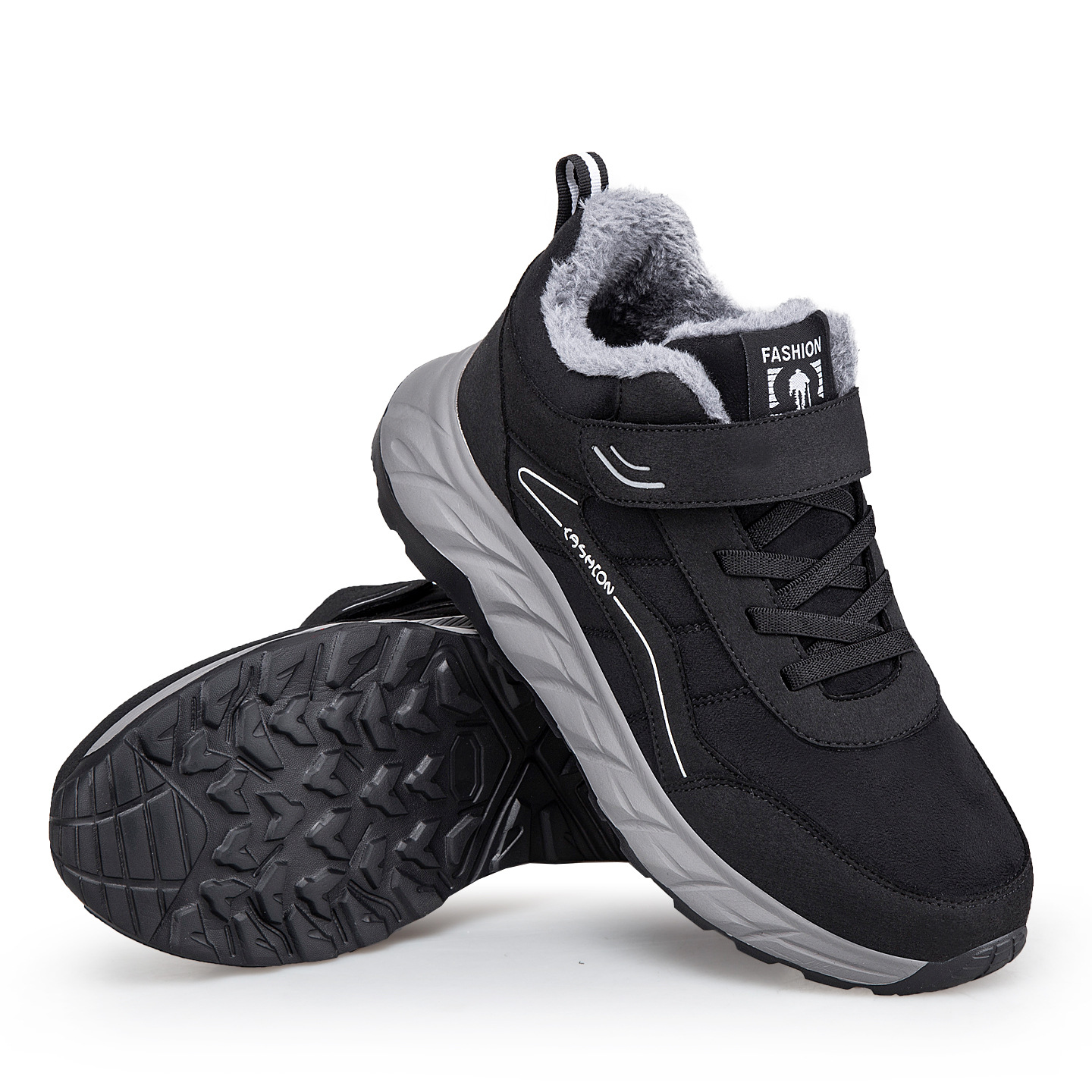 冬季加绒保暖中老年运动鞋女加厚棉鞋旅游鞋特大码健步鞋男父亲鞋