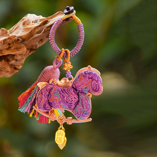 非遗宋锦葫芦生肖马蝴蝶葫芦挂件车挂包挂双面吊坠车钥匙扣礼物