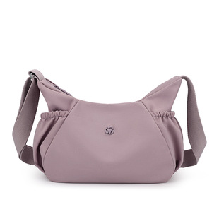 2026双侧水杯伞位纯色饺子形女式外出单肩斜挎IPADMINI伞逛街背包