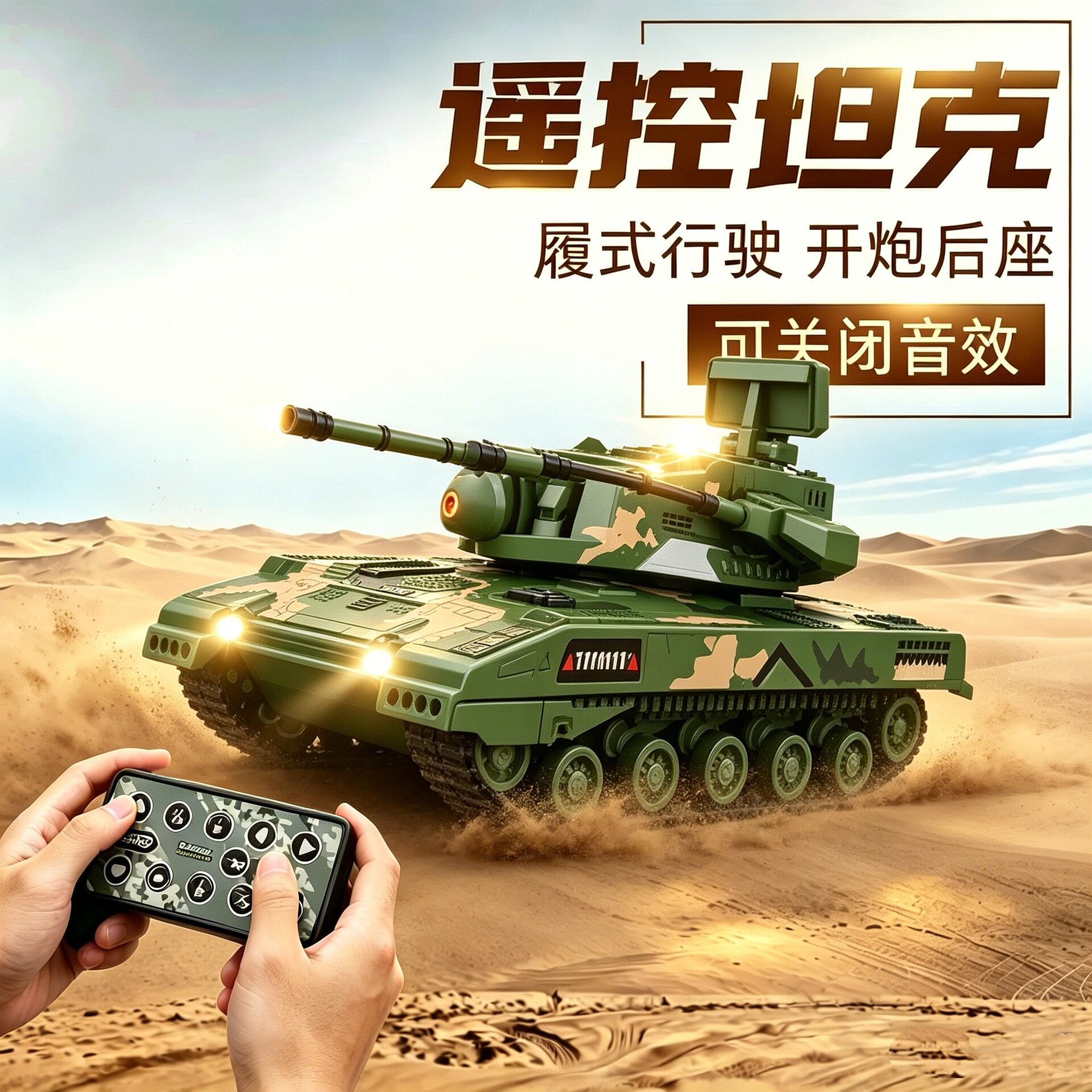 儿童合金耐摔双模遥控坦克