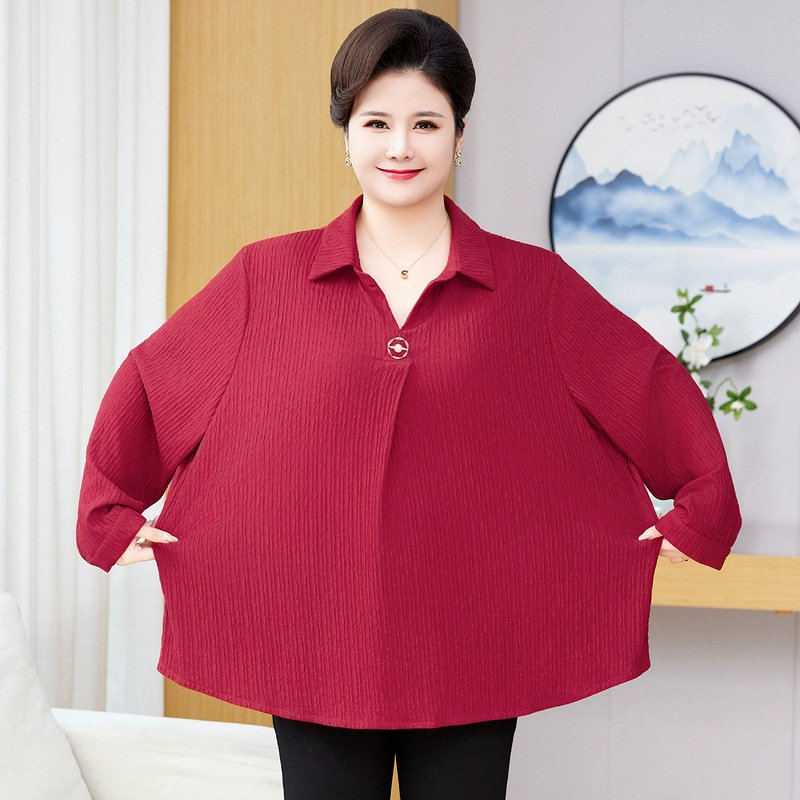 衬衫宽松妈妈长袖洋气休闲风