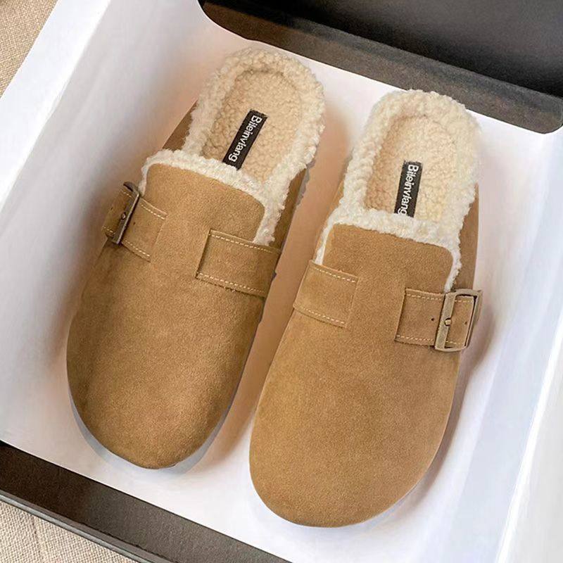软底勃肯鞋扦鞋脱鞋托鞋女毛毛包头半拖鞋外穿加绒居家孕妇棉拖鞋,居家布艺,居家棉拖/棉鞋,淘宝优惠券,粉丝福利购,淘宝优惠卷