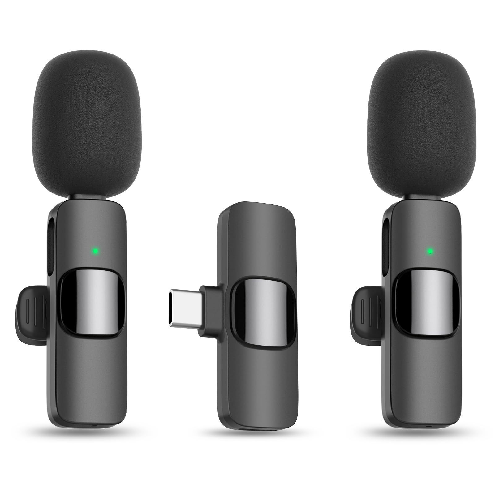 K1无线领夹麦克风一拖二Wireless Lavalier Microphone ipad 2.4G
